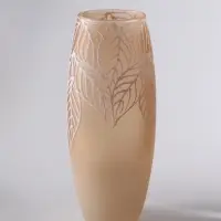Ваза &laquo;Кармен&raquo; листья, овал, h=26 см, стекло, пудра