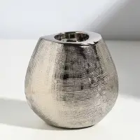 Подсвечник на 1 свечу &laquo;Глория&raquo;, d=4 см, серебро, 12.5&times;8&times;12 см