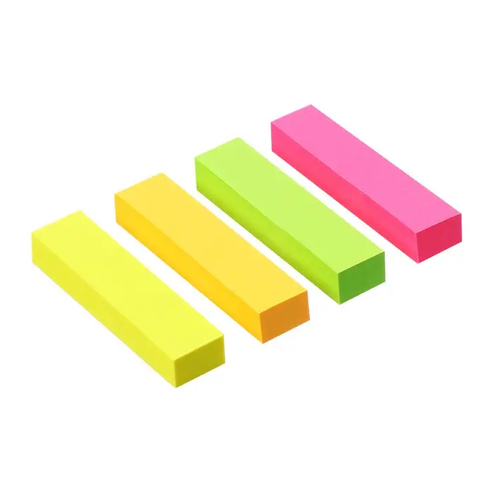 Блок - закладка с липким краем, 12×50 мм, бумажные, 4 цвета по 80 листов, неоновые Блок - закладка с липким краем, 12×50 мм, бумажные, 4 цвета по 80 листов, неоновые