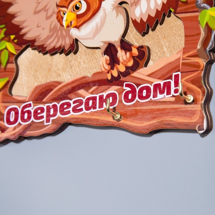 Ключница Ключница "Оберегаю дом!" сова, 15х14х1 см