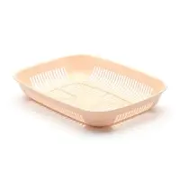 Лоток для кошек, 33.5&times;25&times;6 см, округлый, с сеткой, бежевый, коричневый