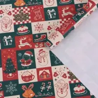 Бумага упаковочная новогодняя крафт белый &laquo;Календарь&raquo;, 50&times;70 см