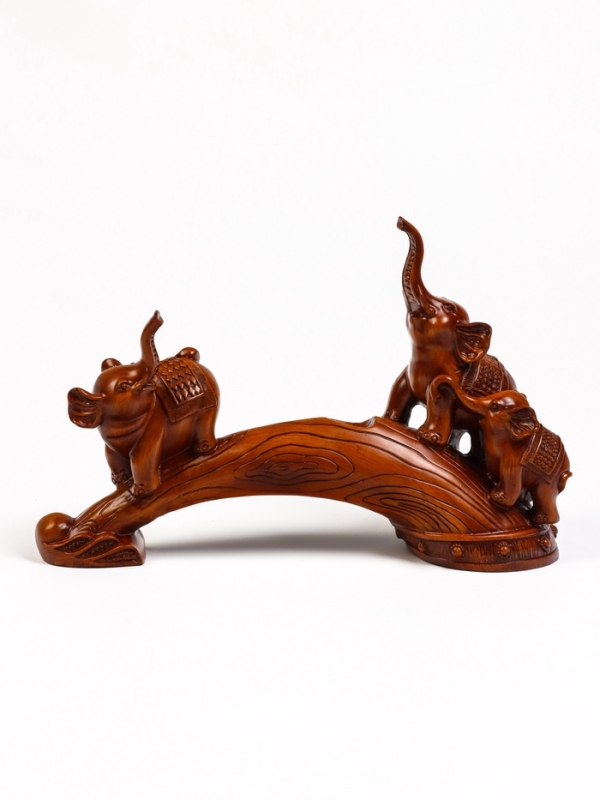 Подставка для бутылки  Подставка для бутылки "Два слона" под дерево, 36х10х25см