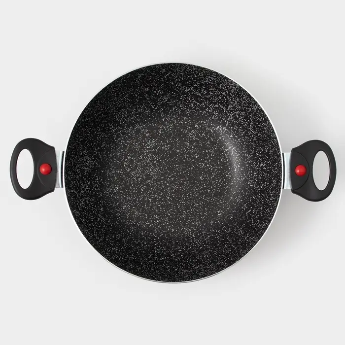 Казан алюминиевый, 4 л, d=28 см, стеклянная крышка, две съёмные ручки, фиолетовый