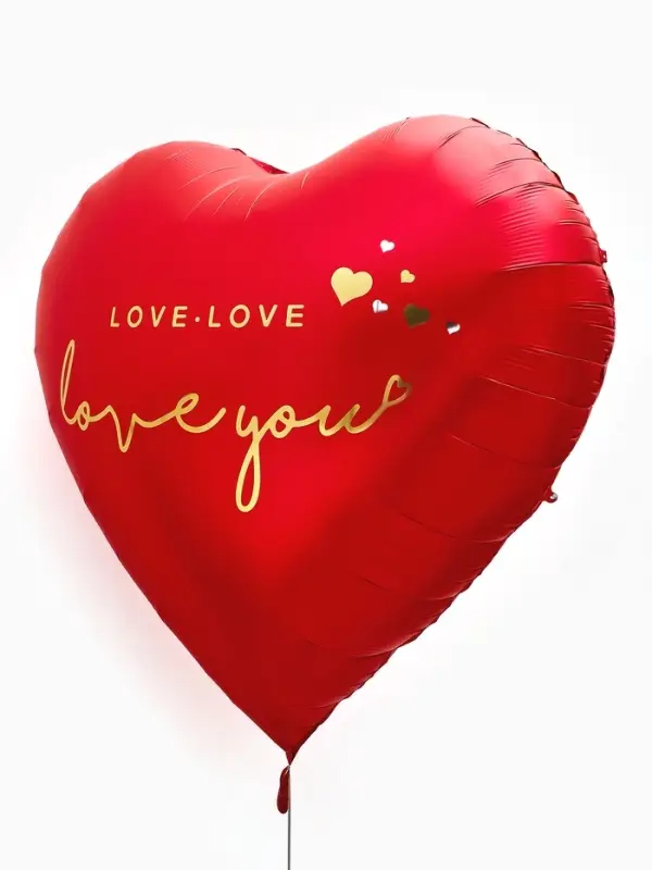 Воздушный шар фольгированный 63" &laquo;Сердце, красное"
