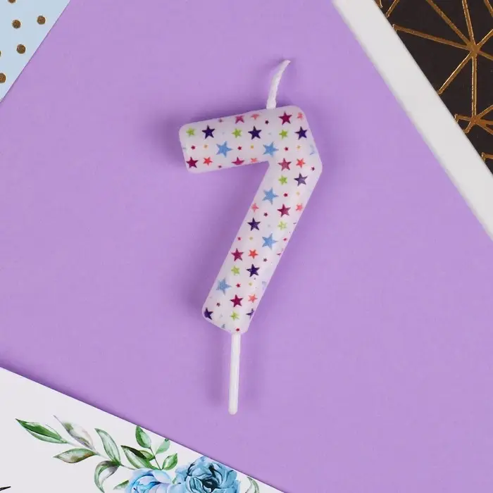 Свеча для торта, цифра «7», 5,5 х 8 см. Свеча для торта, цифра «7», 5,5 х 8 см.