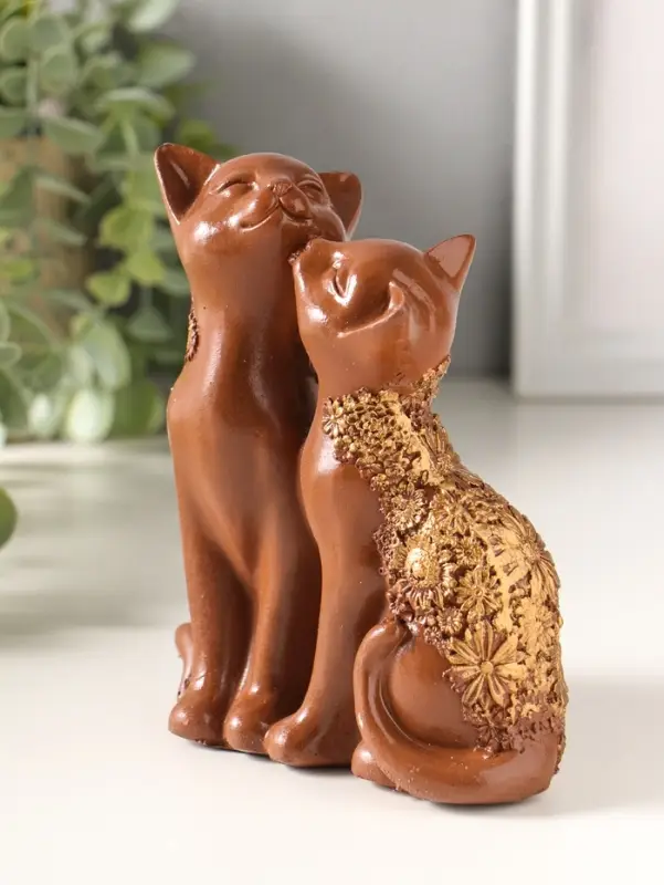 Фигура полистоун "Кот и Кошка" 14х13 см