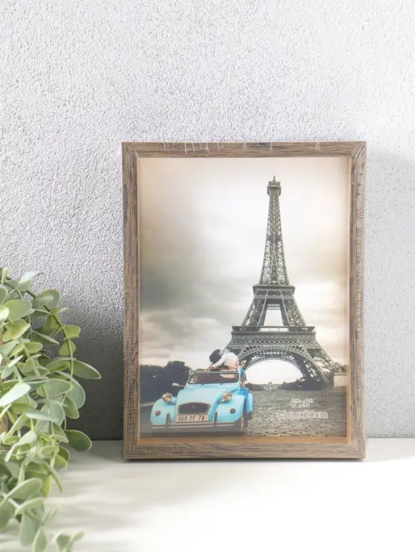 Фоторамка пластик 15х20 см "Ламберто" бежево-чёрный с золотом 21х16х3,5 см