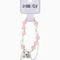 Браслет с подвесками &laquo;Сахарный. Бабочка и перо&raquo;, d=6 см, шар № 10/8, розовый в серебре