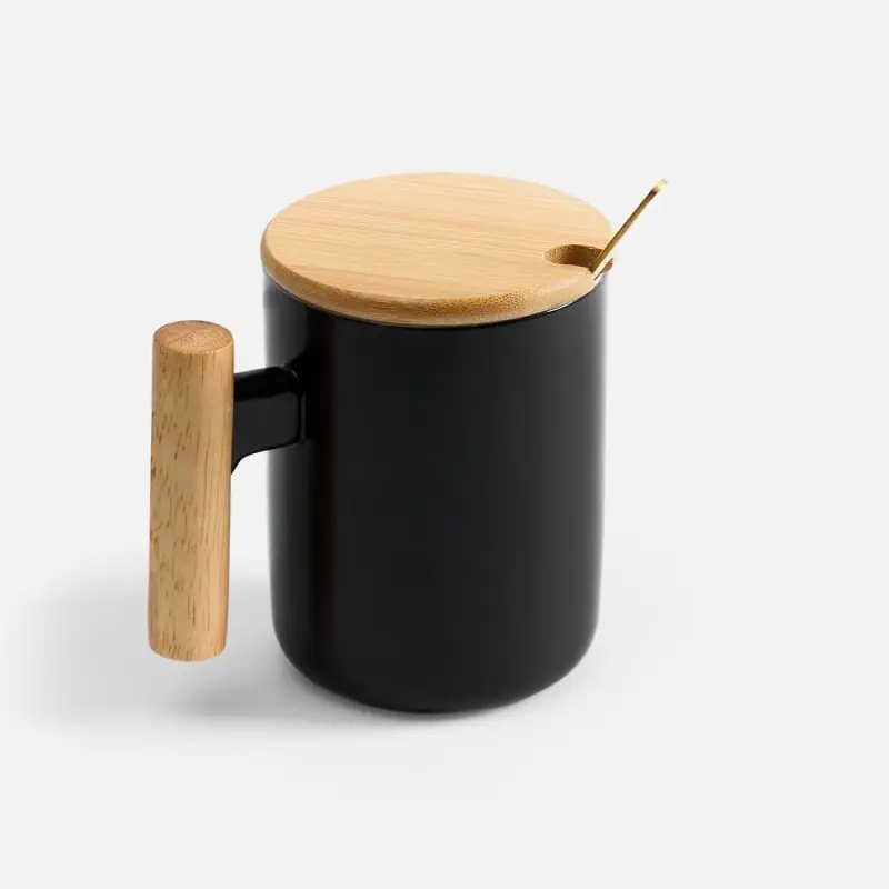 Кружка с ложкой Eco Fusion, черная Кружка с ложкой Eco Fusion, черная