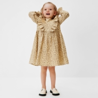 Платье для девочки MINAKU: Cotton collection цвет бежевый, рост 104 см