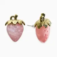 Серьги "Клубника", цвет розовый перламутр в золоте Серьги "Клубника", цвет розовый перламутр в золоте