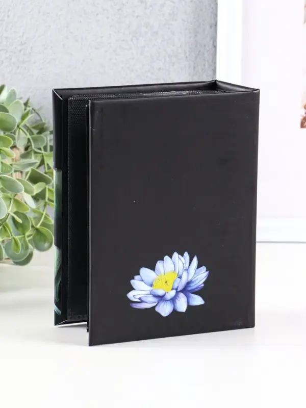 Фотоальбом "Цветы" 100ф 10X15см, ПП карм., черные страницы, черные страницы