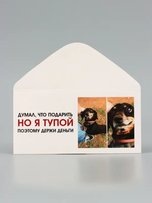 Конверт для денег &laquo;Держи деньги&raquo;, пёс, 16.5&times;8 см