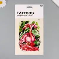 Переводная тату на тело цветная &laquo;Фламинго&raquo;, 26.1&times;14.6 см