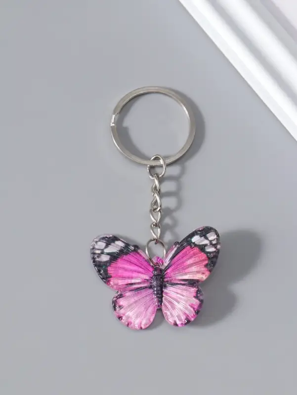 Брелок пластик "Яркая бабочка" МИКС 3,2х4,2х1,5 см
