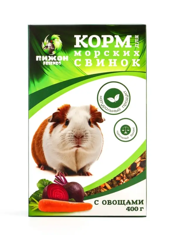 Корм &laquo;Пижон&raquo; для морских свинок, с овощами, 400 г