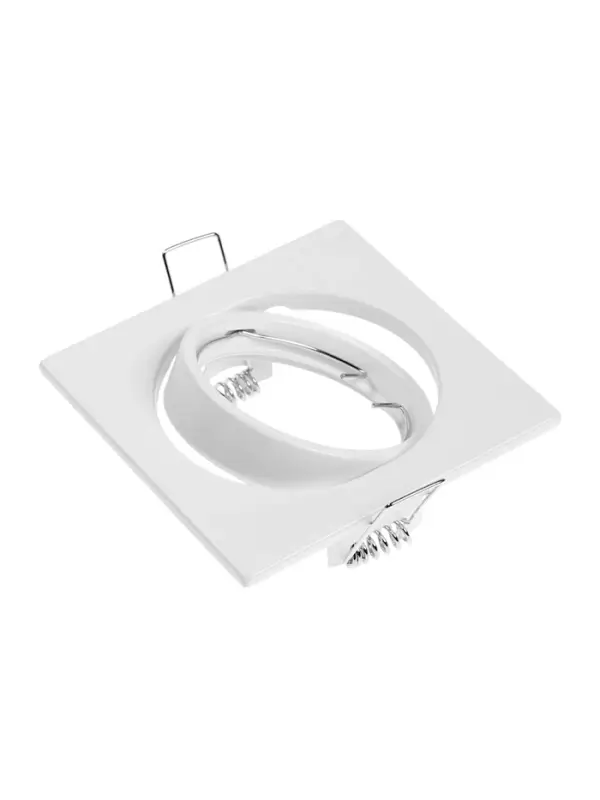 Светильник встраиваемый под лампу MR-16, поворотный, квадратный, металлический, белый