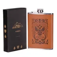 Фляжка &laquo;Россия&raquo;, нержавеющая сталь, 270 мл, 9 oz