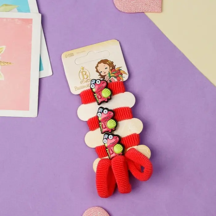 Резинка для волос  Резинка для волос "Нежность" (набор 6 шт) дракончик, розовый