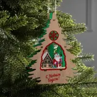 Подвеска световая &laquo;Дед Мороз&raquo;, 13&times;3&times;18 см, 6 LED, от батареек, свечение тёплое белое