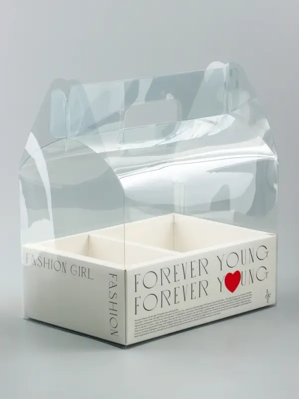 Коробка с PVC для цветов и десертов 26&times;18&times;30 см, любовь