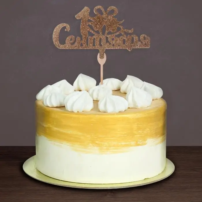 Топпер для торта «1 Сентября», колокольчик, золото-блёстки Топпер для торта «1 Сентября», колокольчик, золото-блёстки