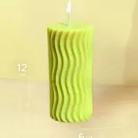 Свеча "Волны" 6х6х12 см, соевый воск МИКС