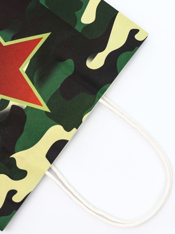 Пакет подарочный крафт Пакет подарочный крафт "С 23 Февраля" 21 х 11 х 27 См