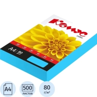 Бумага цветная Комус Color (голубой интенсив), 80г, А4, 500 л.