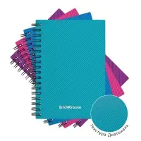 Тетрадь на спирали ErichKrause. Glance Vivid А6, 80 листов, в клетку, пластиковая обложка, блок офсет, МИКС