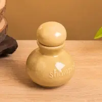 Ёмкость для шампуня, 8.5&times;8.5&times;11 см, керамика, бежевая