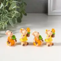 Сувенир полистоун "Барашки в огороде" набор 4 шт 1,5х2х4 см