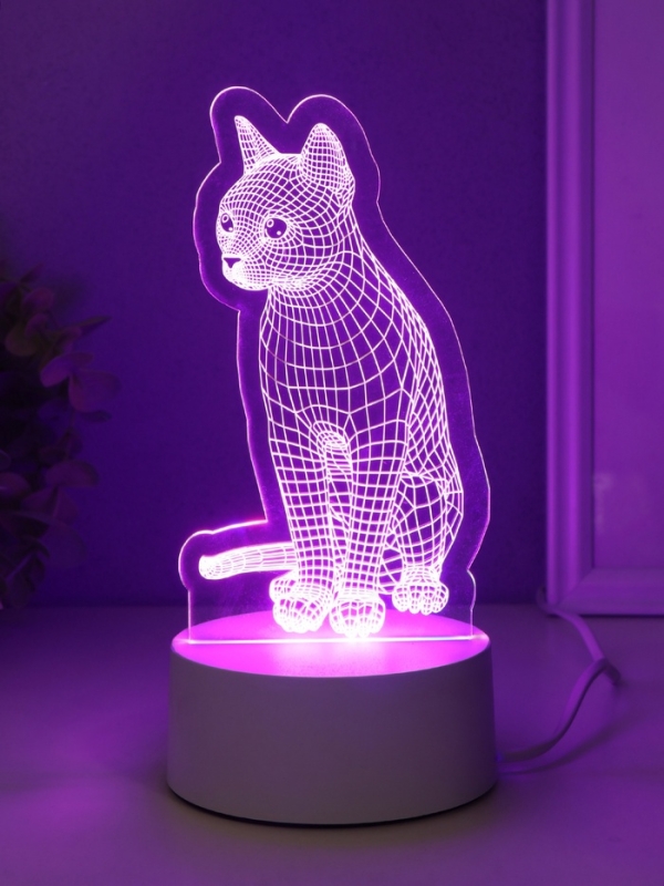 Светильник Светильник "Кошка" LED RGB от сети RISALUX 9,5х8,2х17 см