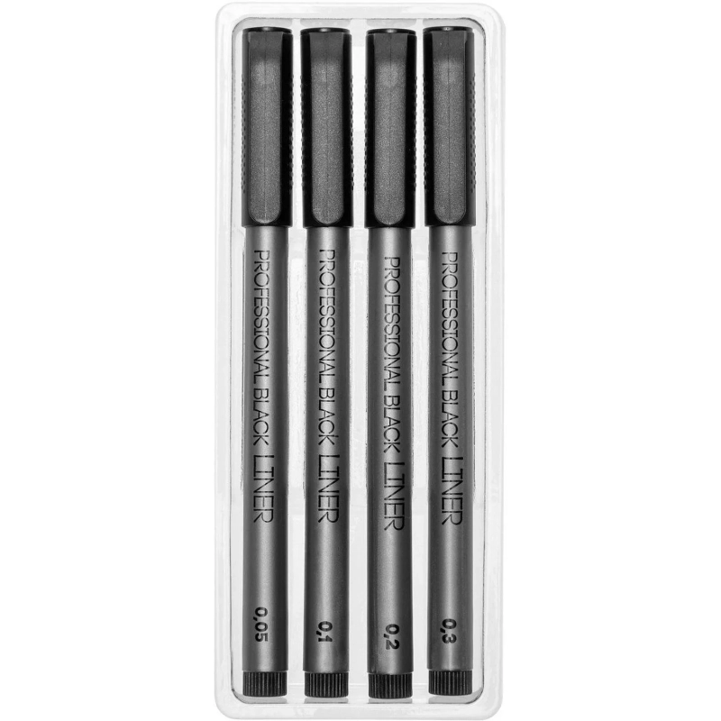 Набор линеров тонких Sketch&Art черного цвета, 4 шт. 36-0031