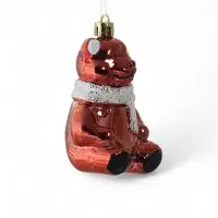 Ёлочные игрушки 3 шт. &laquo;Зимнее волшебство. Мишка колор&raquo; пластик, 9&times;5 см, красный