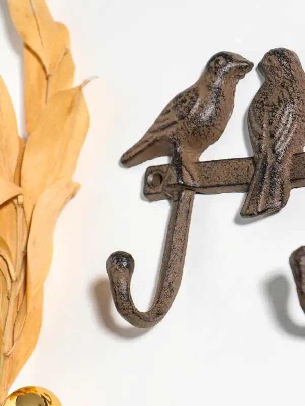 Крючки настенные &laquo;Пять птиц&raquo;, ключница декоративная, чугун, 27.5&times;13&times;4.5 см