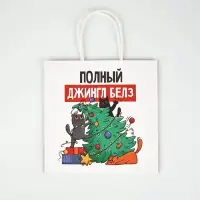 Пакеты подарочные новогодние &laquo;Новый год&raquo;, 22&times;22&times;11 см, 10 шт.