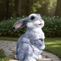 Садовая фигура из полистоуна &laquo;Зайка-лапочка&raquo;, 24&times;18&times;17 см