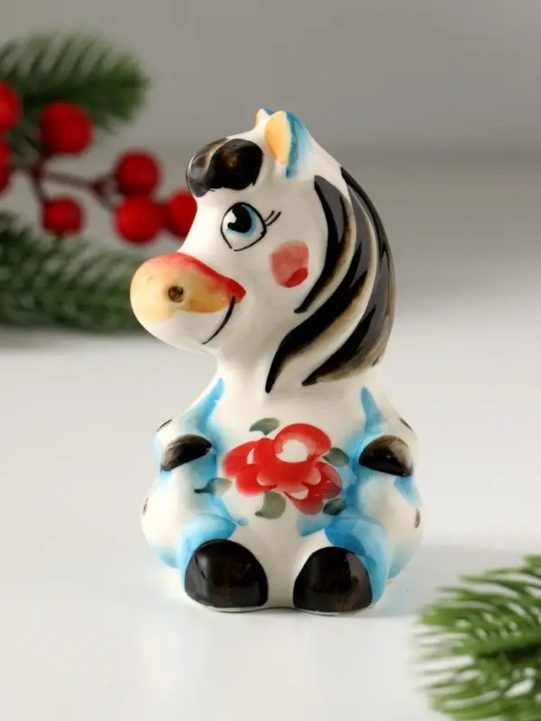 Сувенир Лошадка Маруся, 10х6х6,5см, гжель, цвет Сувенир Лошадка Маруся, 10х6х6,5см, гжель, цвет