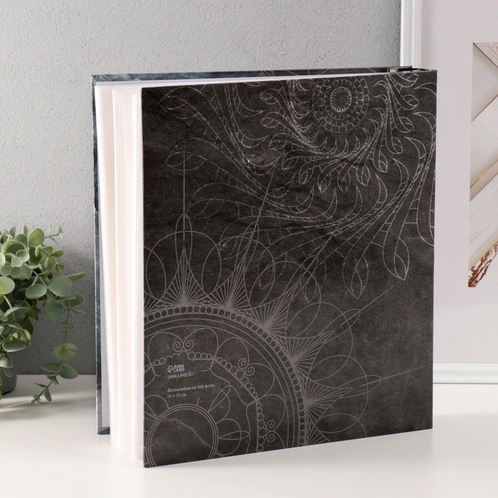 Фотоальбом на 500 фото 10x15 см  Фотоальбом на 500 фото 10x15 см "Давид и мандала" в коробке, тиснение 5,5x30x33,5 см