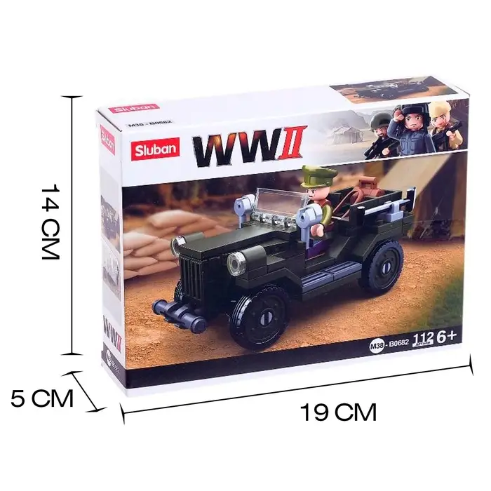 Конструктор Армия ВОВ Sluban &laquo;Военный джип&raquo;, 112 деталей
