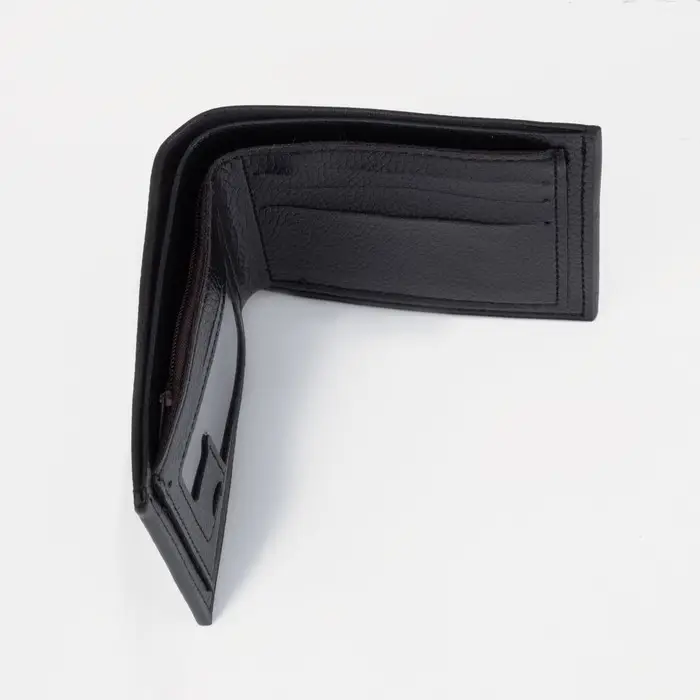 Портмоне мужское без застёжки, отдел для купюр, монет и карт, цвет чёрный Портмоне мужское без застёжки, отдел для купюр, монет и карт, цвет чёрный