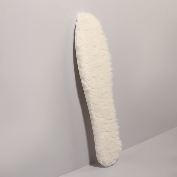 Стельки для обуви, утеплённые, двухслойные, р-р RU до 48 (р-р Пр-ля до 45), 30 см, пара, цвет белый Стельки для обуви, утеплённые, двухслойные, р-р RU до 48 (р-р Пр-ля до 45), 30 см, пара, цвет белый