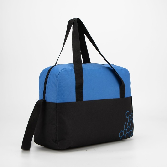 Сумка спортивная на молнии, длинный ремень, маленький размер, цвет чёрный/синий Сумка спортивная на молнии, длинный ремень, маленький размер, цвет чёрный/синий