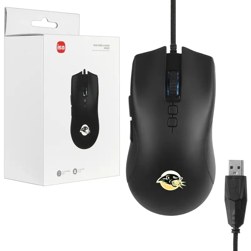 Мышь игровая проводная с подсветкой GM-4 ISA черная (60шт/кор)