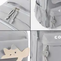 Рюкзак школьный, &laquo;Уставший кот&raquo;, 5 карманов, 2 отделения, 31&times;13.5&times;45 см, серый