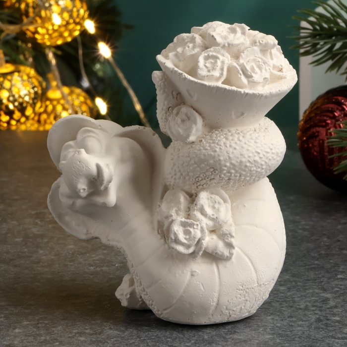 Новый год. Символ 2025. Фигура для раскраски  Новый год. Символ 2025. Фигура для раскраски "Змея с цветами", 7х7х5см