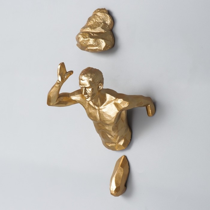 Сувенир полистоун  Сувенир полистоун "На встречу победе" правый, золото 26,7х17 см