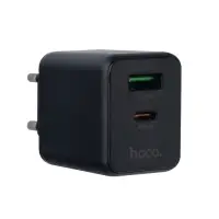 Переходник сетевого зарядного устройства на Type-C PD30W + USB QC3.0  C157A HOCO черный